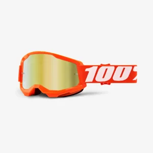 Gafas 100% Strata 2 Anaranjadas con Lente Dorado